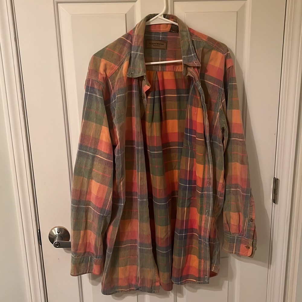 Clearwater outfitters Multicolored Corduroy button down shirt L